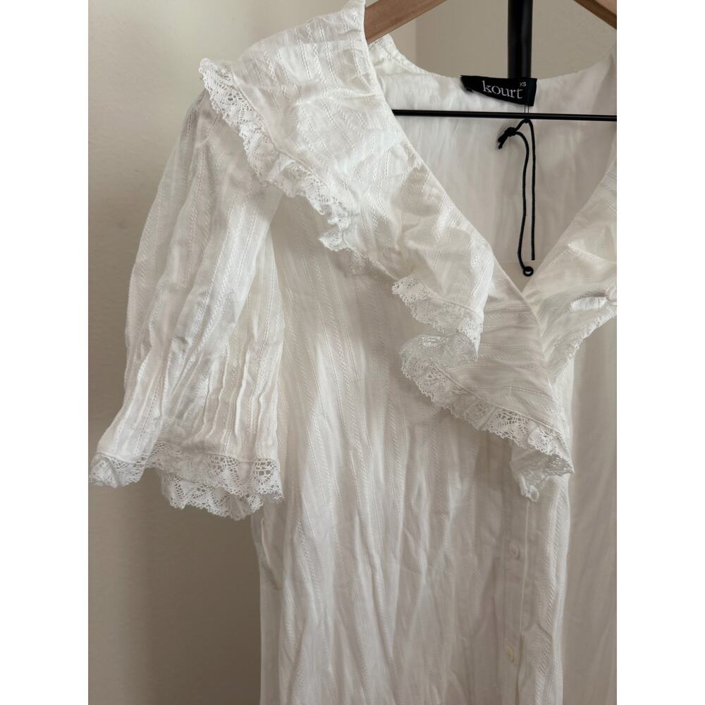 New Kourt Vida white dress size XS 100% cotton $172 - Picture 6 of 9